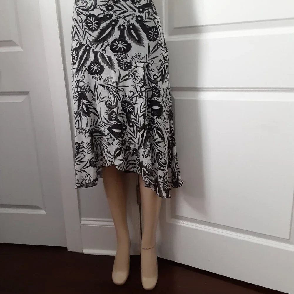 Floral Faux Wrap Midi A Line Apt 9 Skirt Size 8